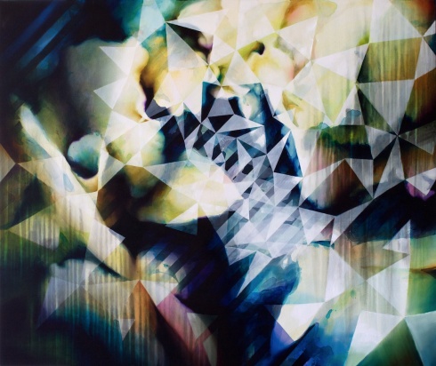 Rumore bianco (fioritura), acrilico acquarello ed olio su tela, cm 100 x 120, 2012