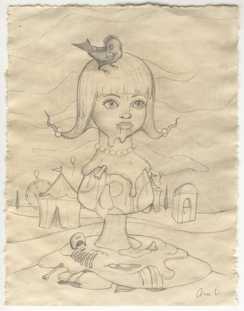 Ana Bagayan, Senza titolo, matita su carta melting, 20x15 cm.