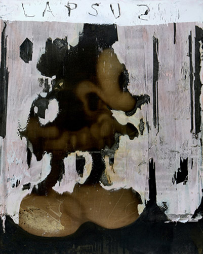 027-afraid. 2006 , mixed media on canvas 80x100cm